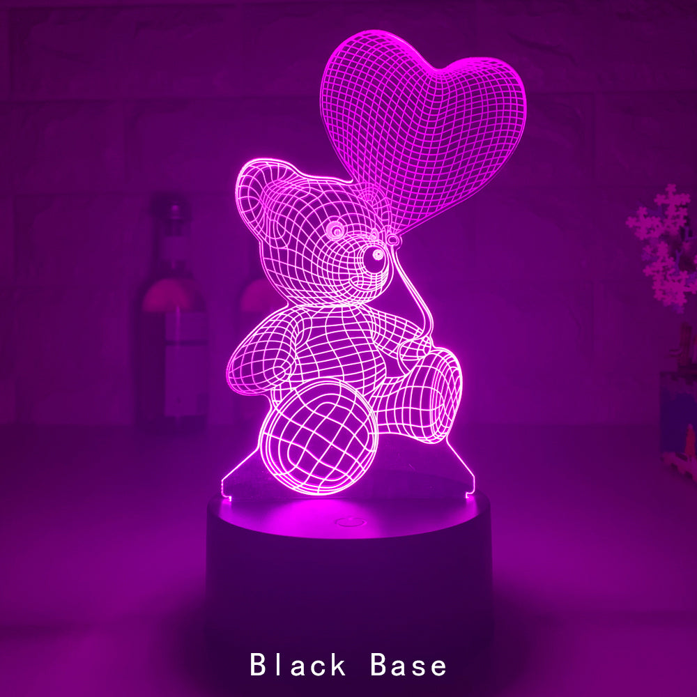 Lampada 3D USB LED Luci notturne Lampada con insegna al neon per la casa Camera da letto  Regali di San Valentino