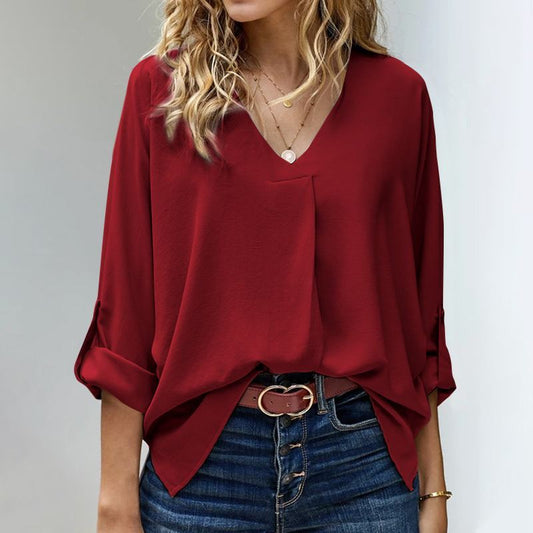 Camicia oversize ampia con scollo