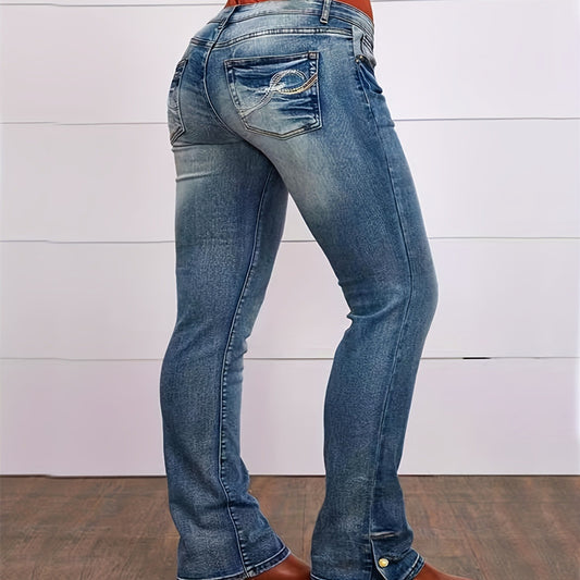 Jeans casual ricamati da donna