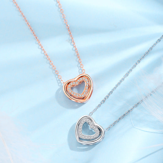 Collana con ciondolo a cuore in argento sterling S925