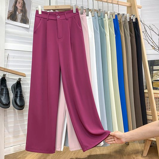 Pantalone Wide-Leg con Pence ed Elastico