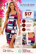 Vestido con estampado geométrico, talla S
