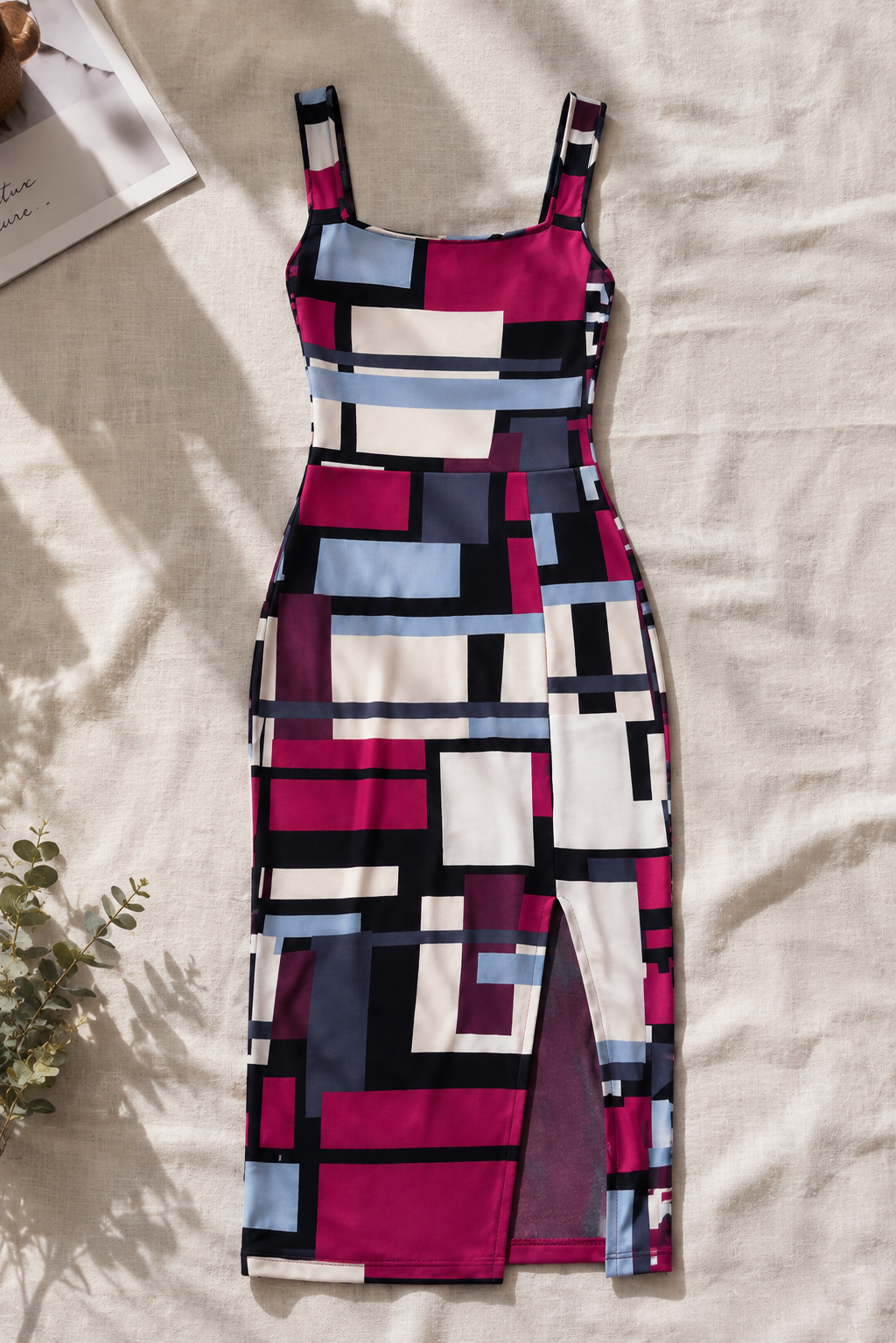 Vestido con estampado geométrico, talla S
