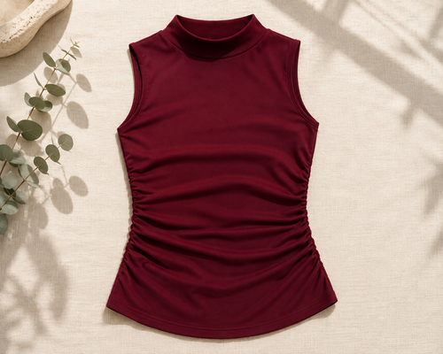 Camisa tipo chaleco de cuello alto, talla M