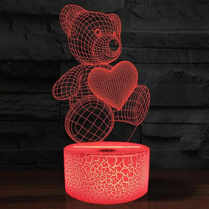 Lampada 3D USB LED Luci notturne Lampada con insegna al neon per la casa Camera da letto  Regali di San Valentino