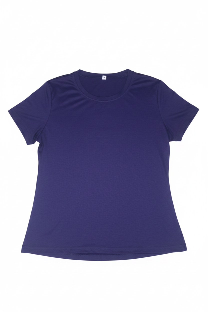 Camiseta casual para dama, cuello redondo, color azul, talla M