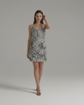 Vestido de tirantes de rayas de cebra. Talla M.